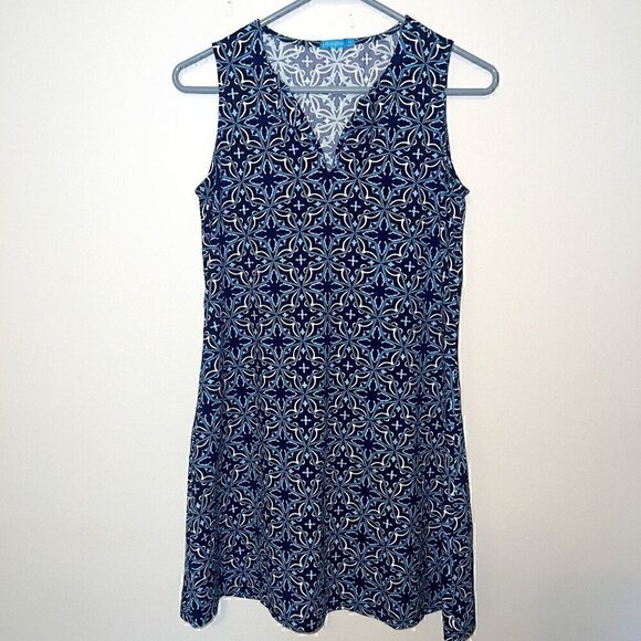 J. McLaughlin Women's Dress - Blue White Design - size XS - So soft! - Picture 1 of 9